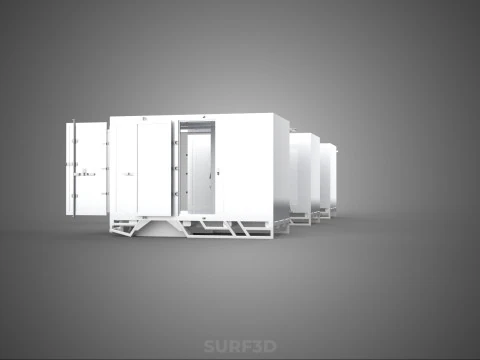 3 COLLECTION FRAME STRUCTURE BOX TRUCK CARGO PICKUP FREIGHT CAR 3D Model