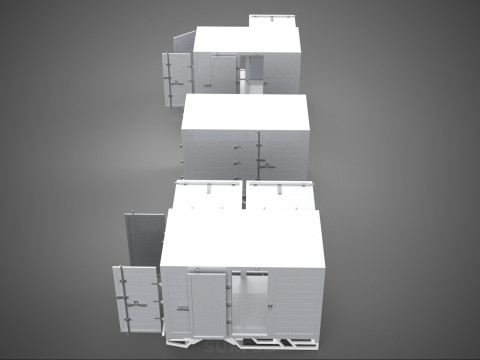 3 COLLECTION FRAME STRUCTURE BOX TRUCK CARGO PICKUP FREIGHT CAR 3D 模型