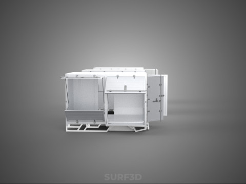 3 COLLECTION FRAME STRUCTURE BOX TRUCK CARGO PICKUP FREIGHT CAR 3D 模型