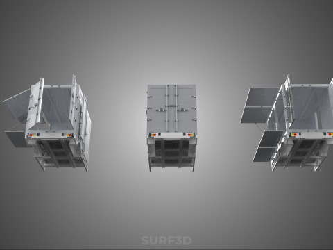 3 COLLECTION FRAME STRUCTURE BOX TRUCK CARGO PICKUP FREIGHT CAR 3D 模型