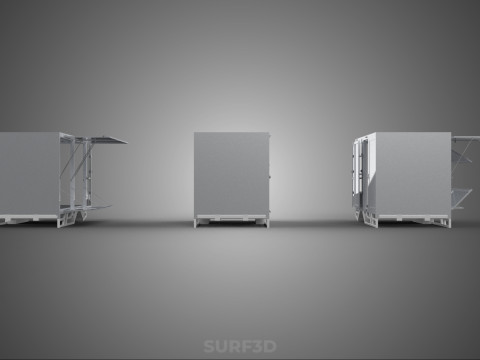 3 COLLECTION FRAME STRUCTURE BOX TRUCK CARGO PICKUP FREIGHT CAR 3D 模型
