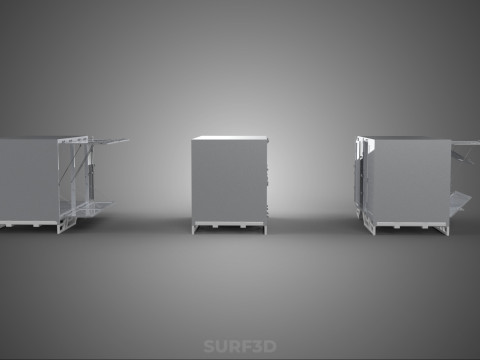 3 COLLECTION FRAME STRUCTURE BOX TRUCK CARGO PICKUP FREIGHT CAR 3D 模型