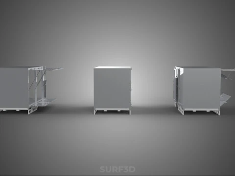 3 COLLECTION FRAME STRUCTURE BOX TRUCK CARGO PICKUP FREIGHT CAR 3D Model