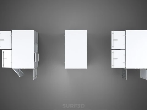 3 COLLECTION FRAME STRUCTURE BOX TRUCK CARGO PICKUP FREIGHT CAR 3D Model
