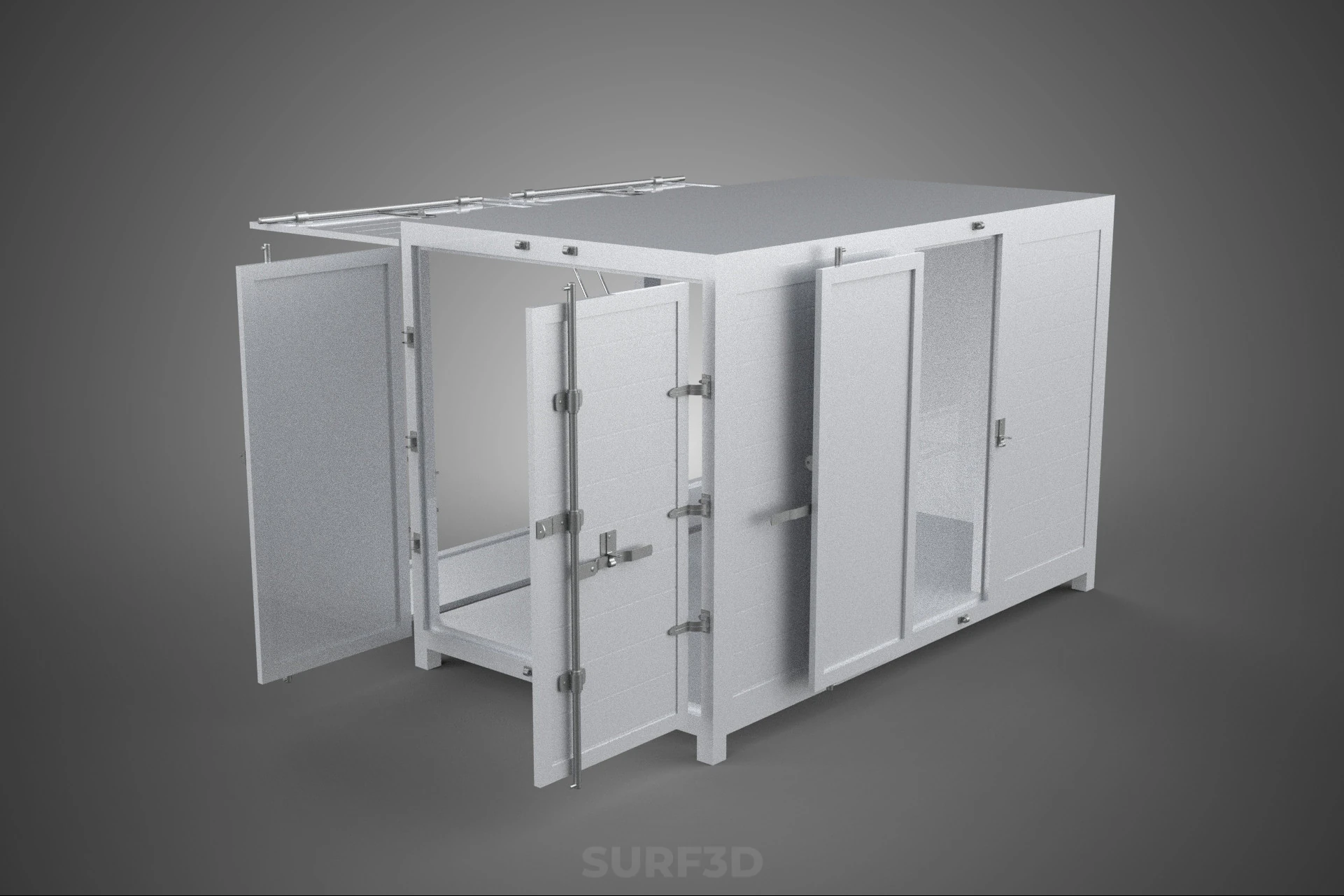 NEGOZIO NEGOZIO SCATOLA DI CIBO CAMION PORTA LATERALE STAND CATERING VAN AUTO Modello 3D .c4d .max .obj .3ds .fbx .stl .blend 