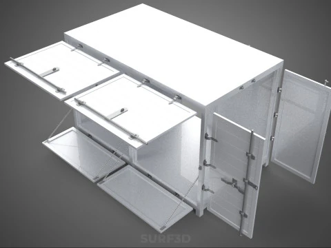 NEGOZIO NEGOZIO SCATOLA DI CIBO CAMION PORTA LATERALE STAND CATERING VAN AUTO Modello 3D