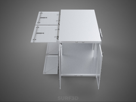 МАГАЗИН ПРОДОВОЛЬСТВЕННЫЙ ЯЩИК ГРУЗОВИК БОКОВАЯ ДВЕРЬ СТОЙКА СТОЙКА ДЛЯ ПИТАНИЯ ФУРГОН АВТОМОБИЛЬ 3D Модель