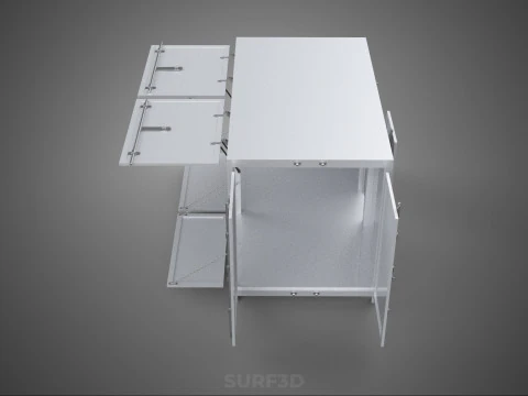 NEGOZIO NEGOZIO SCATOLA DI CIBO CAMION PORTA LATERALE STAND CATERING VAN AUTO Modello 3D
