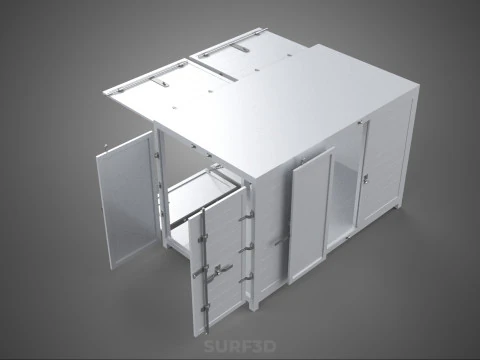 NEGOZIO NEGOZIO SCATOLA DI CIBO CAMION PORTA LATERALE STAND CATERING VAN AUTO Modello 3D
