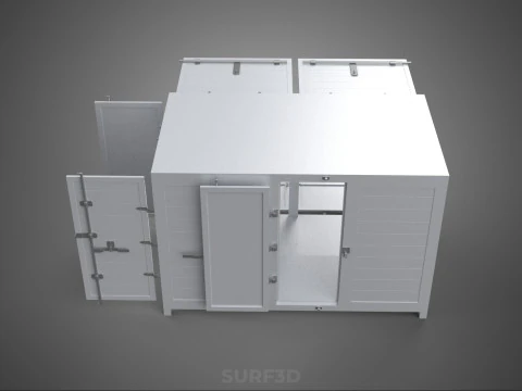 NEGOZIO NEGOZIO SCATOLA DI CIBO CAMION PORTA LATERALE STAND CATERING VAN AUTO Modello 3D