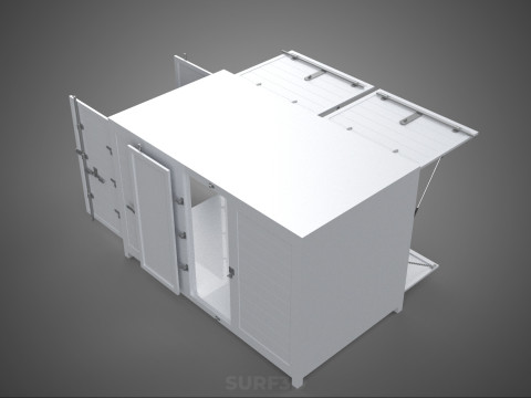 МАГАЗИН ПРОДОВОЛЬСТВЕННЫЙ ЯЩИК ГРУЗОВИК БОКОВАЯ ДВЕРЬ СТОЙКА СТОЙКА ДЛЯ ПИТАНИЯ ФУРГОН АВТОМОБИЛЬ 3D Модель