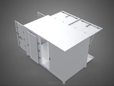 NEGOZIO NEGOZIO SCATOLA DI CIBO CAMION PORTA LATERALE STAND CATERING VAN AUTO Modello 3D