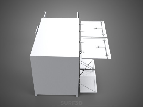 МАГАЗИН ПРОДОВОЛЬСТВЕННЫЙ ЯЩИК ГРУЗОВИК БОКОВАЯ ДВЕРЬ СТОЙКА СТОЙКА ДЛЯ ПИТАНИЯ ФУРГОН АВТОМОБИЛЬ 3D Модель