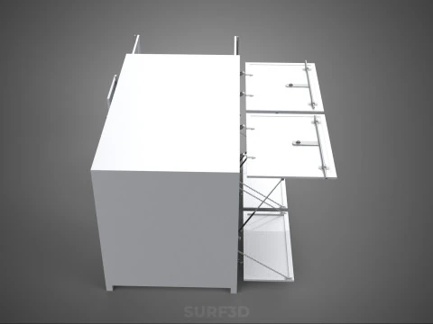 NEGOZIO NEGOZIO SCATOLA DI CIBO CAMION PORTA LATERALE STAND CATERING VAN AUTO Modello 3D