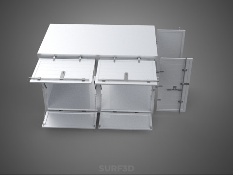 МАГАЗИН ПРОДОВОЛЬСТВЕННЫЙ ЯЩИК ГРУЗОВИК БОКОВАЯ ДВЕРЬ СТОЙКА СТОЙКА ДЛЯ ПИТАНИЯ ФУРГОН АВТОМОБИЛЬ 3D Модель