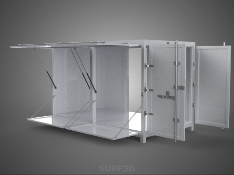 МАГАЗИН ПРОДОВОЛЬСТВЕННЫЙ ЯЩИК ГРУЗОВИК БОКОВАЯ ДВЕРЬ СТОЙКА СТОЙКА ДЛЯ ПИТАНИЯ ФУРГОН АВТОМОБИЛЬ 3D Модель