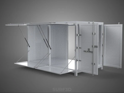 NEGOZIO NEGOZIO SCATOLA DI CIBO CAMION PORTA LATERALE STAND CATERING VAN AUTO Modello 3D