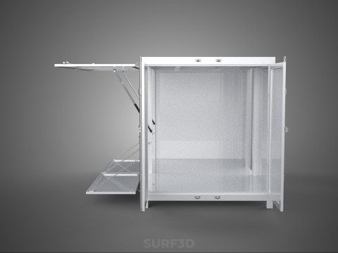 МАГАЗИН ПРОДОВОЛЬСТВЕННЫЙ ЯЩИК ГРУЗОВИК БОКОВАЯ ДВЕРЬ СТОЙКА СТОЙКА ДЛЯ ПИТАНИЯ ФУРГОН АВТОМОБИЛЬ 3D Модель