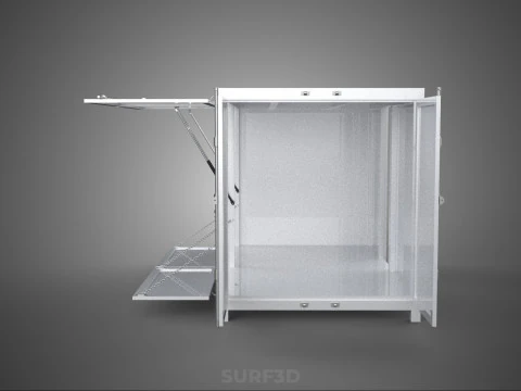 NEGOZIO NEGOZIO SCATOLA DI CIBO CAMION PORTA LATERALE STAND CATERING VAN AUTO Modello 3D