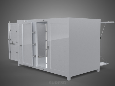 МАГАЗИН ПРОДОВОЛЬСТВЕННЫЙ ЯЩИК ГРУЗОВИК БОКОВАЯ ДВЕРЬ СТОЙКА СТОЙКА ДЛЯ ПИТАНИЯ ФУРГОН АВТОМОБИЛЬ 3D Модель