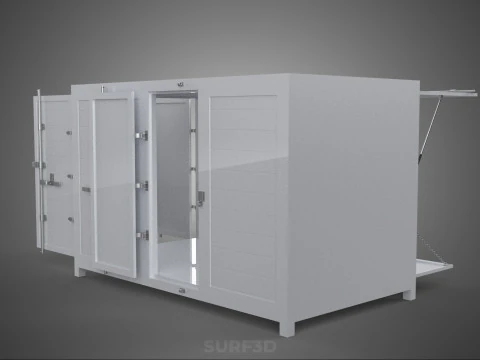 NEGOZIO NEGOZIO SCATOLA DI CIBO CAMION PORTA LATERALE STAND CATERING VAN AUTO Modello 3D