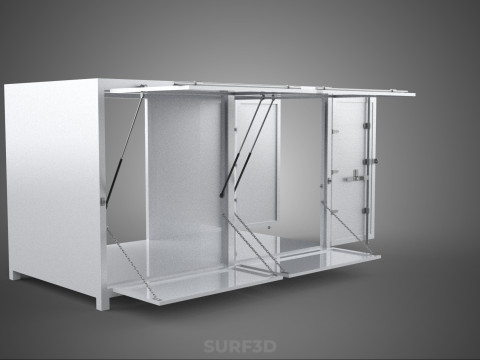 МАГАЗИН ПРОДОВОЛЬСТВЕННЫЙ ЯЩИК ГРУЗОВИК БОКОВАЯ ДВЕРЬ СТОЙКА СТОЙКА ДЛЯ ПИТАНИЯ ФУРГОН АВТОМОБИЛЬ 3D Модель