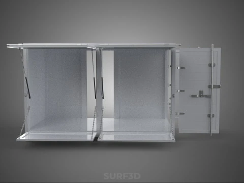 NEGOZIO NEGOZIO SCATOLA DI CIBO CAMION PORTA LATERALE STAND CATERING VAN AUTO Modello 3D