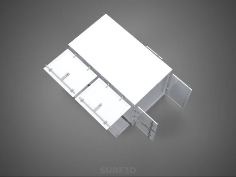 NEGOZIO NEGOZIO SCATOLA DI CIBO CAMION PORTA LATERALE STAND CATERING VAN AUTO Modello 3D