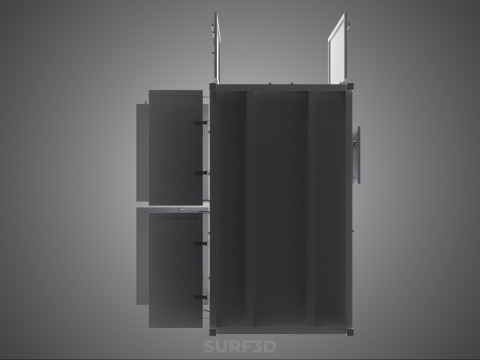 МАГАЗИН ПРОДОВОЛЬСТВЕННЫЙ ЯЩИК ГРУЗОВИК БОКОВАЯ ДВЕРЬ СТОЙКА СТОЙКА ДЛЯ ПИТАНИЯ ФУРГОН АВТОМОБИЛЬ 3D Модель