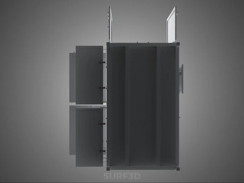 NEGOZIO NEGOZIO SCATOLA DI CIBO CAMION PORTA LATERALE STAND CATERING VAN AUTO Modello 3D