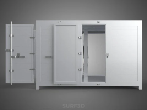 NEGOZIO NEGOZIO SCATOLA DI CIBO CAMION PORTA LATERALE STAND CATERING VAN AUTO Modello 3D