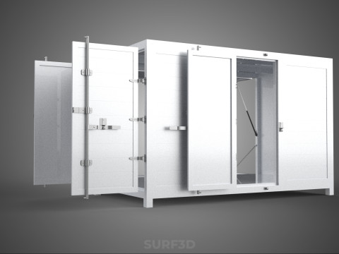 МАГАЗИН ПРОДОВОЛЬСТВЕННЫЙ ЯЩИК ГРУЗОВИК БОКОВАЯ ДВЕРЬ СТОЙКА СТОЙКА ДЛЯ ПИТАНИЯ ФУРГОН АВТОМОБИЛЬ 3D Модель