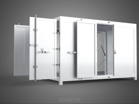 NEGOZIO NEGOZIO SCATOLA DI CIBO CAMION PORTA LATERALE STAND CATERING VAN AUTO Modello 3D