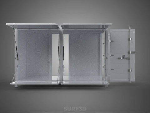 NEGOZIO NEGOZIO SCATOLA DI CIBO CAMION PORTA LATERALE STAND CATERING VAN AUTO Modello 3D
