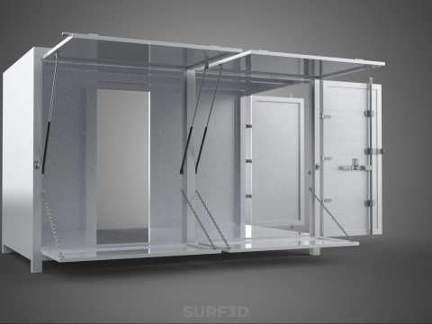 МАГАЗИН ПРОДОВОЛЬСТВЕННЫЙ ЯЩИК ГРУЗОВИК БОКОВАЯ ДВЕРЬ СТОЙКА СТОЙКА ДЛЯ ПИТАНИЯ ФУРГОН АВТОМОБИЛЬ 3D Модель