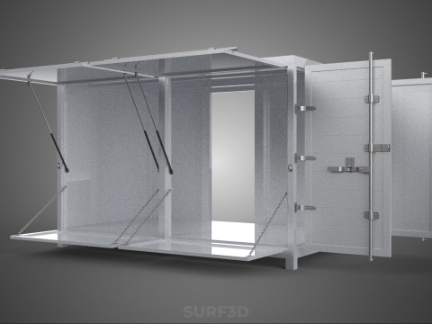 МАГАЗИН ПРОДОВОЛЬСТВЕННЫЙ ЯЩИК ГРУЗОВИК БОКОВАЯ ДВЕРЬ СТОЙКА СТОЙКА ДЛЯ ПИТАНИЯ ФУРГОН АВТОМОБИЛЬ 3D Модель