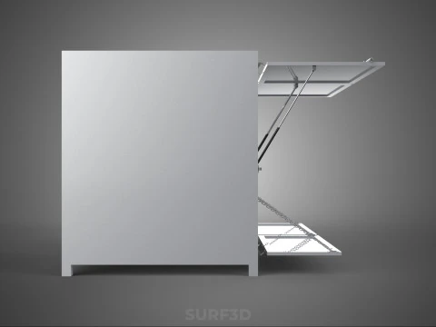 NEGOZIO NEGOZIO SCATOLA DI CIBO CAMION PORTA LATERALE STAND CATERING VAN AUTO Modello 3D