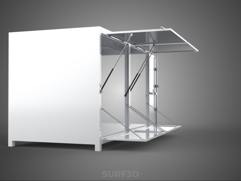 МАГАЗИН ПРОДОВОЛЬСТВЕННЫЙ ЯЩИК ГРУЗОВИК БОКОВАЯ ДВЕРЬ СТОЙКА СТОЙКА ДЛЯ ПИТАНИЯ ФУРГОН АВТОМОБИЛЬ 3D Модель