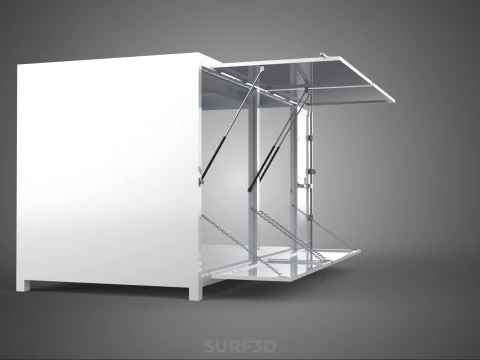 NEGOZIO NEGOZIO SCATOLA DI CIBO CAMION PORTA LATERALE STAND CATERING VAN AUTO Modello 3D