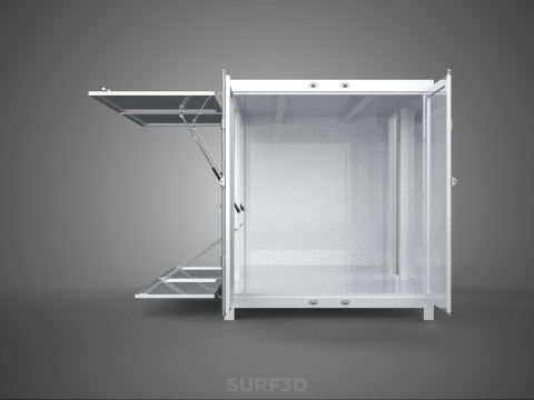 МАГАЗИН ПРОДОВОЛЬСТВЕННЫЙ ЯЩИК ГРУЗОВИК БОКОВАЯ ДВЕРЬ СТОЙКА СТОЙКА ДЛЯ ПИТАНИЯ ФУРГОН АВТОМОБИЛЬ 3D Модель