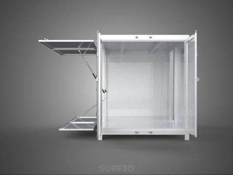NEGOZIO NEGOZIO SCATOLA DI CIBO CAMION PORTA LATERALE STAND CATERING VAN AUTO Modello 3D