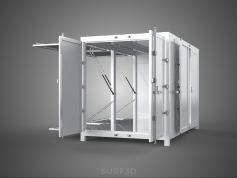 МАГАЗИН ПРОДОВОЛЬСТВЕННЫЙ ЯЩИК ГРУЗОВИК БОКОВАЯ ДВЕРЬ СТОЙКА СТОЙКА ДЛЯ ПИТАНИЯ ФУРГОН АВТОМОБИЛЬ 3D Модель