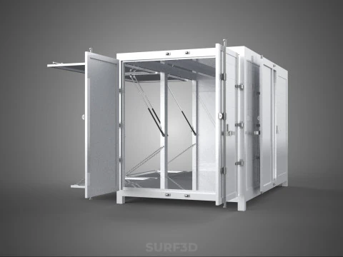 NEGOZIO NEGOZIO SCATOLA DI CIBO CAMION PORTA LATERALE STAND CATERING VAN AUTO Modello 3D