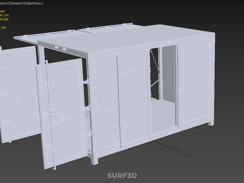 МАГАЗИН ПРОДОВОЛЬСТВЕННЫЙ ЯЩИК ГРУЗОВИК БОКОВАЯ ДВЕРЬ СТОЙКА СТОЙКА ДЛЯ ПИТАНИЯ ФУРГОН АВТОМОБИЛЬ 3D Модель