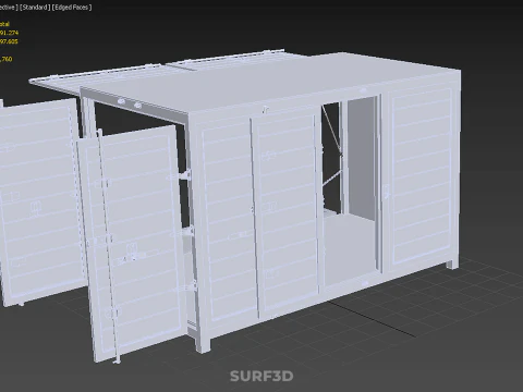 NEGOZIO NEGOZIO SCATOLA DI CIBO CAMION PORTA LATERALE STAND CATERING VAN AUTO Modello 3D