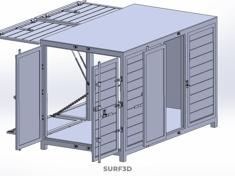 МАГАЗИН ПРОДОВОЛЬСТВЕННЫЙ ЯЩИК ГРУЗОВИК БОКОВАЯ ДВЕРЬ СТОЙКА СТОЙКА ДЛЯ ПИТАНИЯ ФУРГОН АВТОМОБИЛЬ 3D Модель