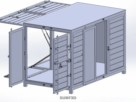 NEGOZIO NEGOZIO SCATOLA DI CIBO CAMION PORTA LATERALE STAND CATERING VAN AUTO Modello 3D