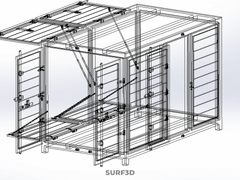 МАГАЗИН ПРОДОВОЛЬСТВЕННЫЙ ЯЩИК ГРУЗОВИК БОКОВАЯ ДВЕРЬ СТОЙКА СТОЙКА ДЛЯ ПИТАНИЯ ФУРГОН АВТОМОБИЛЬ 3D Модель