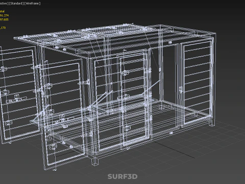 NEGOZIO NEGOZIO SCATOLA DI CIBO CAMION PORTA LATERALE STAND CATERING VAN AUTO Modello 3D