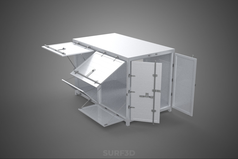 CARGO OPEN SIDE BOX DELIVERY BACK TRUCK CAR VAN URBAN REGIONAL 3D Model .c4d .max .obj .3ds .fbx .stl .blend